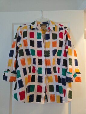 Taylor Investments Gold Label 3/4 sleeve multi color blouse